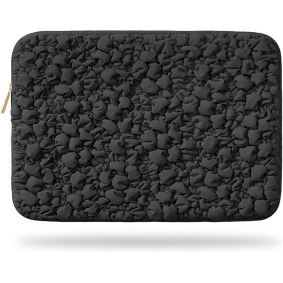 Vandel Puffy Laptop Sleeve Case, 13-14 inch q. Black Scrunch - Picture 1 of 6